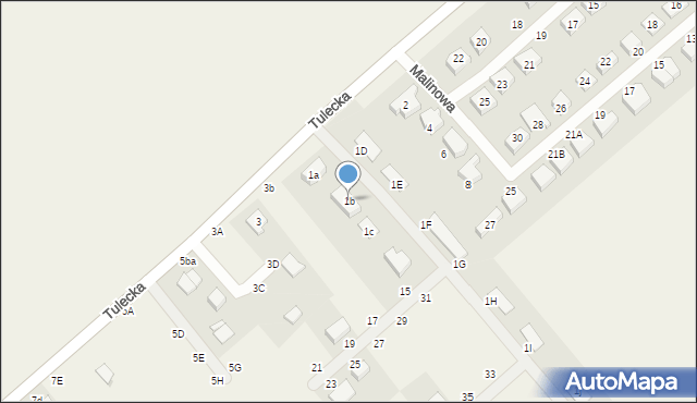 Siekierki Wielkie, Tulecka, 1b, mapa Siekierki Wielkie