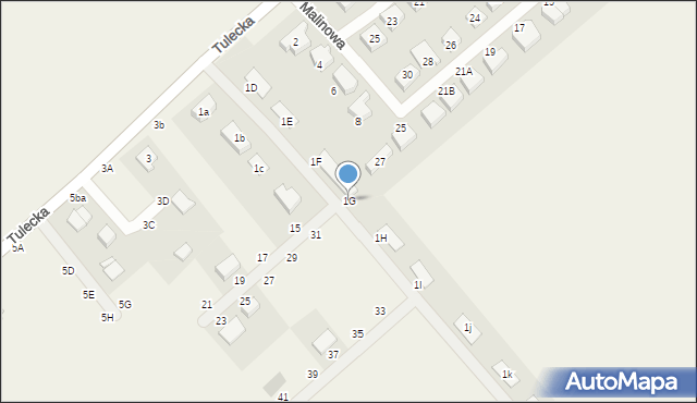 Siekierki Wielkie, Tulecka, 1G, mapa Siekierki Wielkie