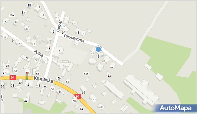 Siemianowice Śląskie, Turystyczna, 6, mapa Siemianowice Śląskie