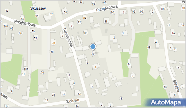 Skuszew, Turystyczna, 3a, mapa Skuszew