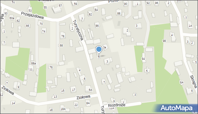 Skuszew, Turystyczna, 5a, mapa Skuszew