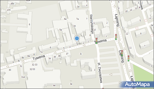 Słupsk, Tuwima Juliana, 3, mapa Słupska