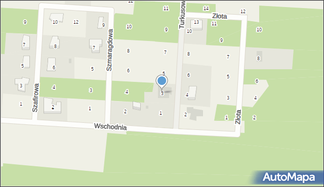 Smardzewice, Turkusowa, 3, mapa Smardzewice