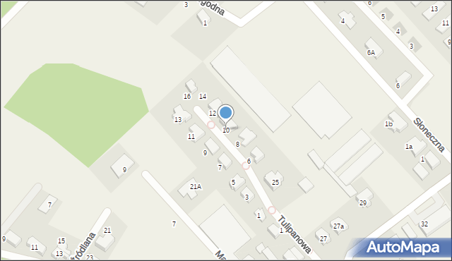 Smolec, Tulipanowa, 10, mapa Smolec