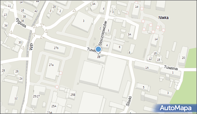 Sosnowiec, Tuwima Juliana, 1B, mapa Sosnowca