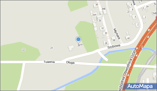 Sosnowiec, Tuwima Juliana, 26, mapa Sosnowca