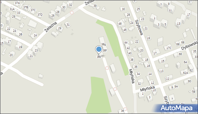 Sosnowiec, Tuwima Juliana, 36c, mapa Sosnowca