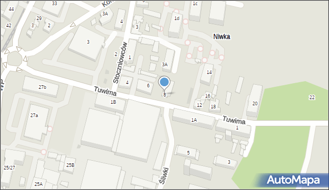 Sosnowiec, Tuwima Juliana, 8, mapa Sosnowca