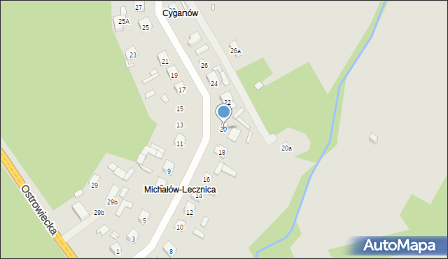Starachowice, Turystyczna, 20, mapa Starachowic