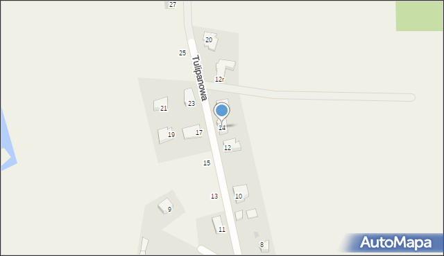 Stare Bielice, Tulipanowa, 14, mapa Stare Bielice