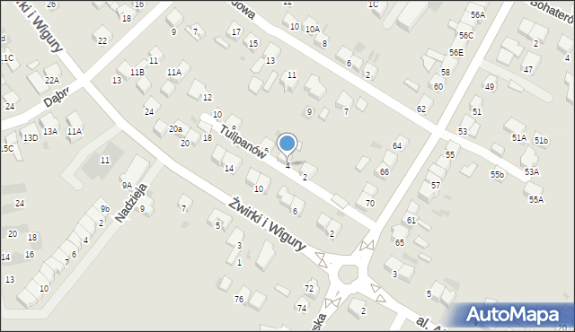 Starogard Gdański, Tulipanów, 4, mapa Starogard Gdański
