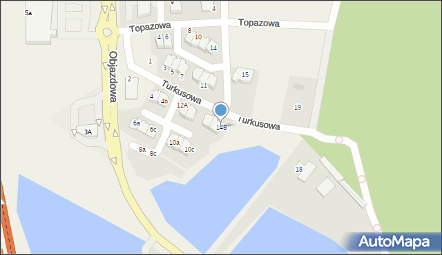 Straszyn, Turkusowa, 14B, mapa Straszyn