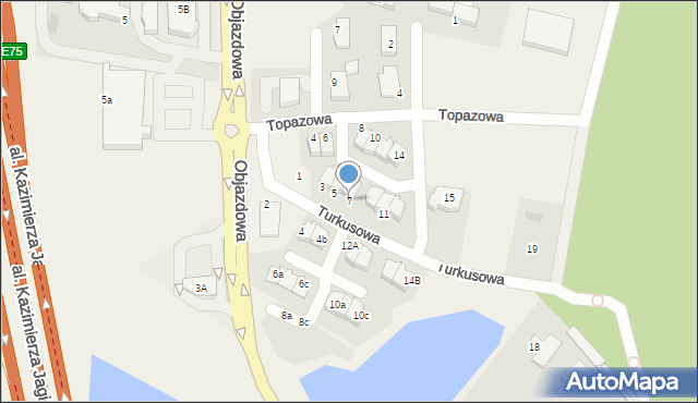 Straszyn, Turkusowa, 7, mapa Straszyn