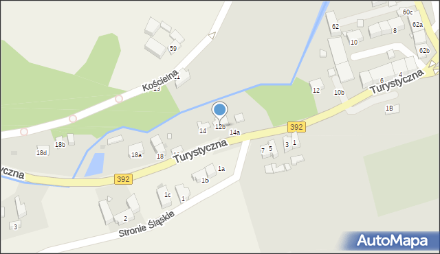 Stronie Śląskie, Turystyczna, 12b, mapa Stronie Śląskie