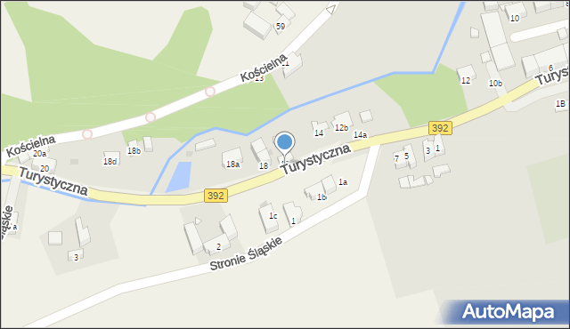 Stronie Śląskie, Turystyczna, 16, mapa Stronie Śląskie