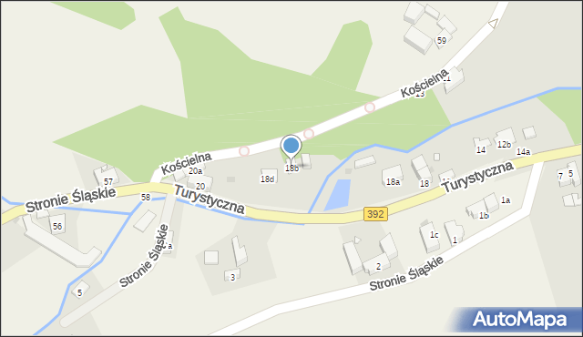 Stronie Śląskie, Turystyczna, 18b, mapa Stronie Śląskie