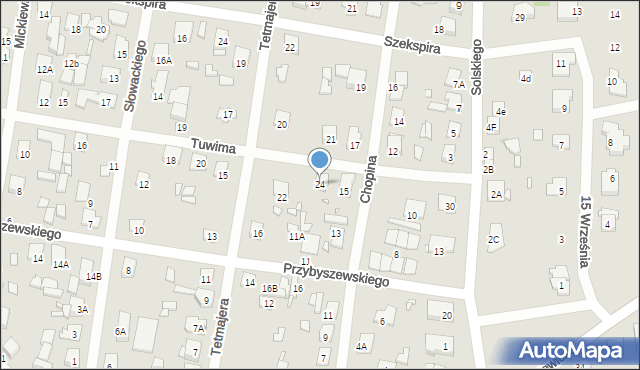 Sulejówek, Tuwima Juliana, 24, mapa Sulejówek