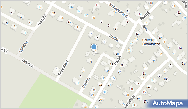 Susz, Tuwima Juliana, 3, mapa Susz