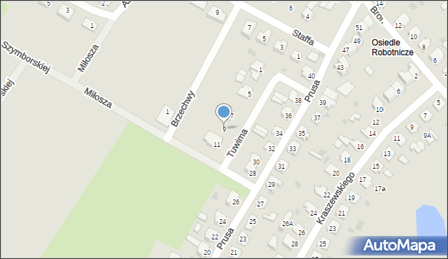 Susz, Tuwima Juliana, 9, mapa Susz