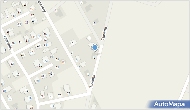 Święciechowa, Tuwima Juliana, 1a, mapa Święciechowa