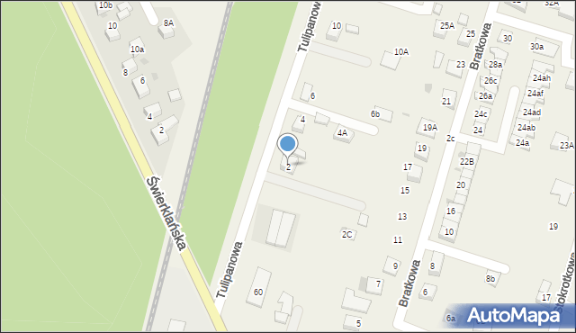 Świerklany, Tulipanowa, 2, mapa Świerklany