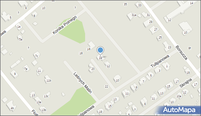 Szczecin, Tulipanowa, 14, mapa Szczecina