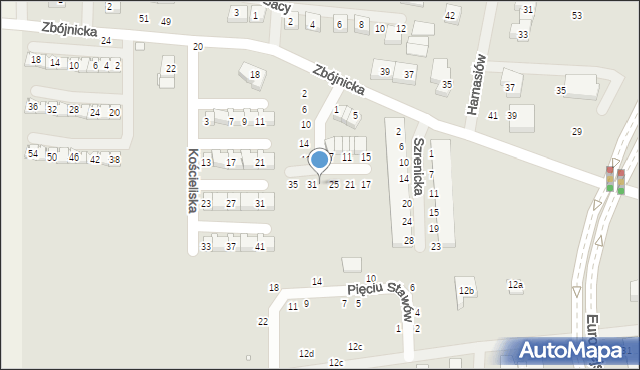 Szczecin, Turniowa, 29, mapa Szczecina