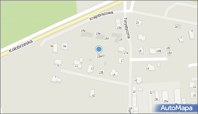 Szczecinek, Turystyczna, 13A, mapa Szczecinek