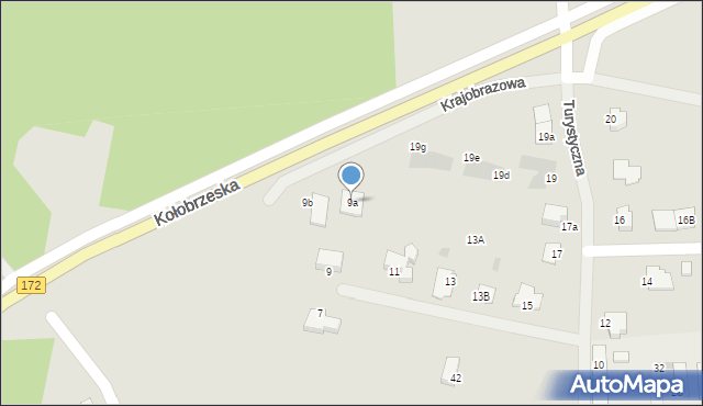 Szczecinek, Turystyczna, 9a, mapa Szczecinek