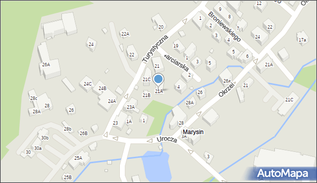 Szklarska Poręba, Turystyczna, 21A, mapa Szklarska Poręba