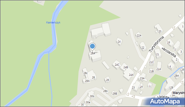 Szklarska Poręba, Turystyczna, 26A, mapa Szklarska Poręba