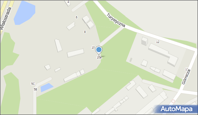 Tarnobrzeg, Turystyczna, 10a, mapa Tarnobrzegu