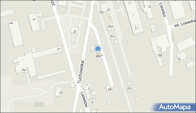 Tarnów, Tuchowska, 86a, mapa Tarnów