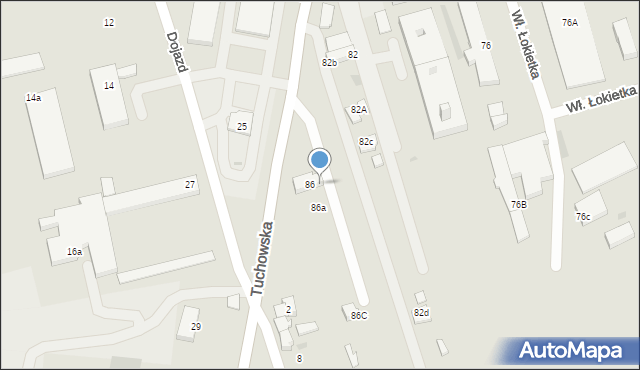 Tarnów, Tuchowska, 86e, mapa Tarnów