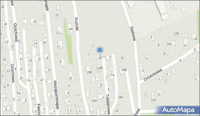 Tarnów, Tulipanowa, 10, mapa Tarnów