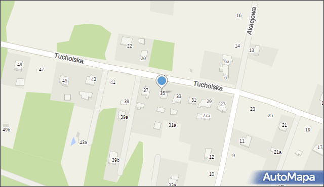 Tleń, Tucholska, 35, mapa Tleń