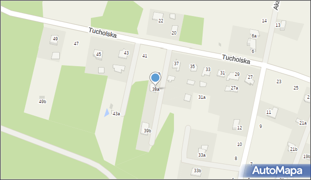 Tleń, Tucholska, 39a, mapa Tleń