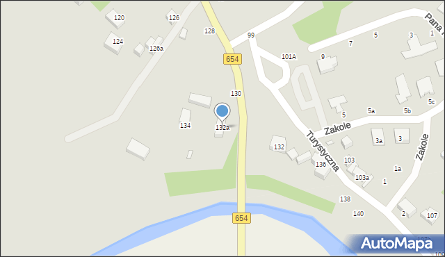 Toruń, Turystyczna, 132a, mapa Torunia