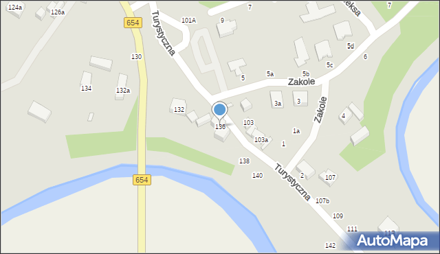 Toruń, Turystyczna, 136, mapa Torunia