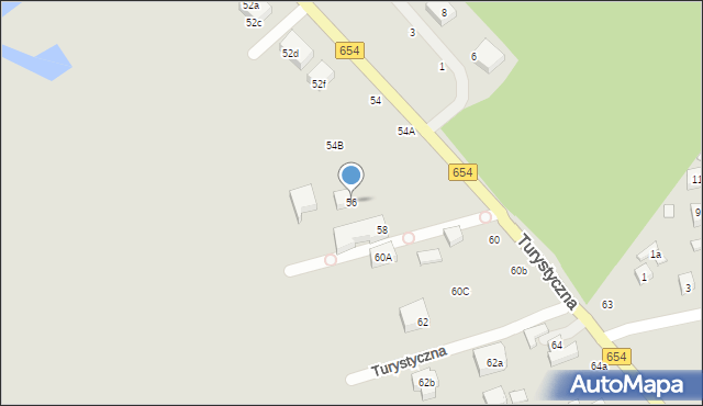 Toruń, Turystyczna, 56, mapa Torunia