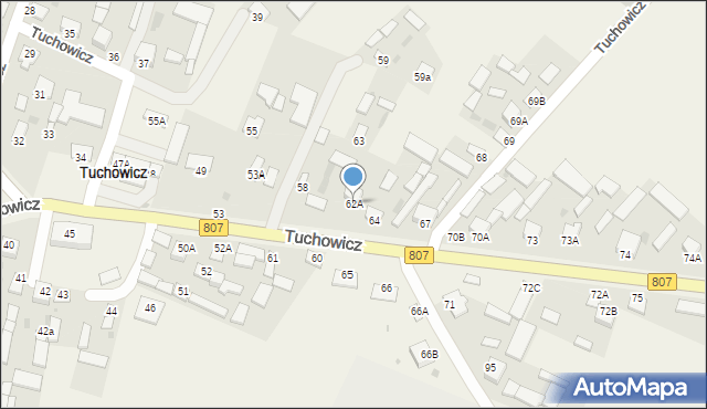 Tuchowicz, Tuchowicz, 62A, mapa Tuchowicz