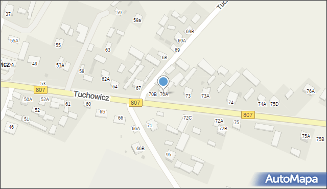 Tuchowicz, Tuchowicz, 70A, mapa Tuchowicz