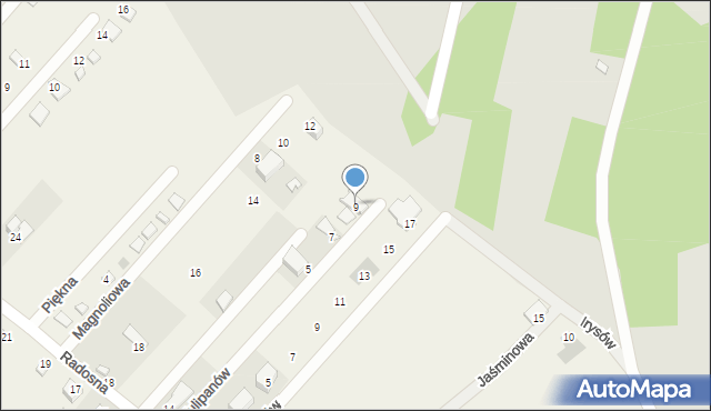 Tuliszów, Tulipanów, 9, mapa Tuliszów