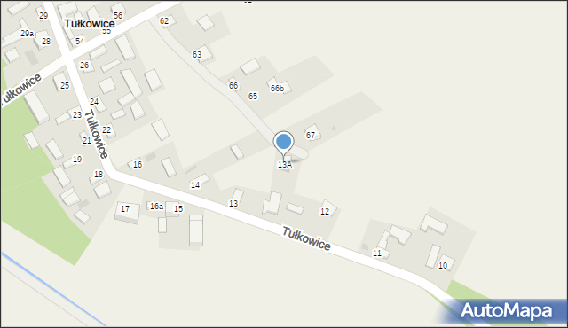 Tułkowice, Tułkowice, 13A, mapa Tułkowice