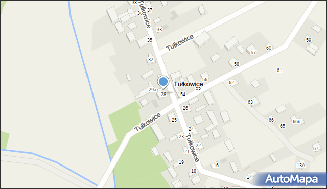 Tułkowice, Tułkowice, 28, mapa Tułkowice