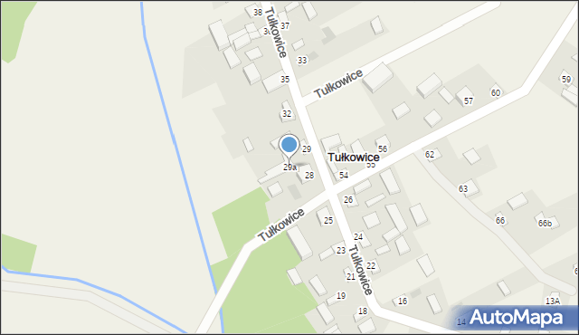 Tułkowice, Tułkowice, 29a, mapa Tułkowice