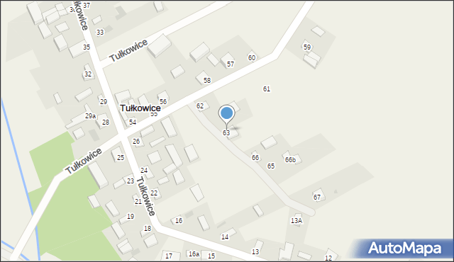 Tułkowice, Tułkowice, 64, mapa Tułkowice