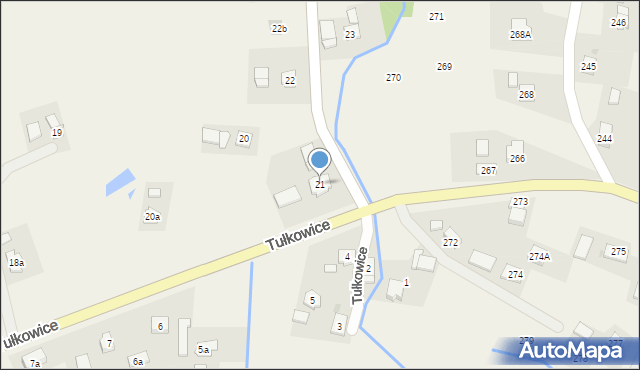 Tułkowice, Tułkowice, 21, mapa Tułkowice