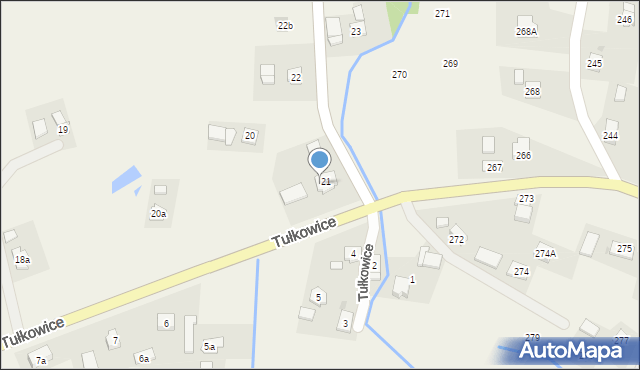 Tułkowice, Tułkowice, 21a, mapa Tułkowice