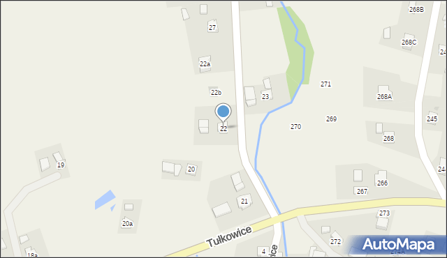 Tułkowice, Tułkowice, 22, mapa Tułkowice